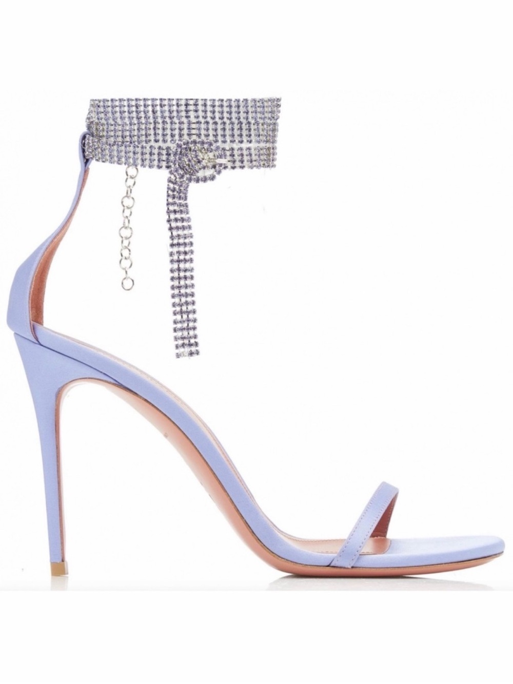 AMINA MUADDI Giorgia Crystal-Embellished Satin Sandals